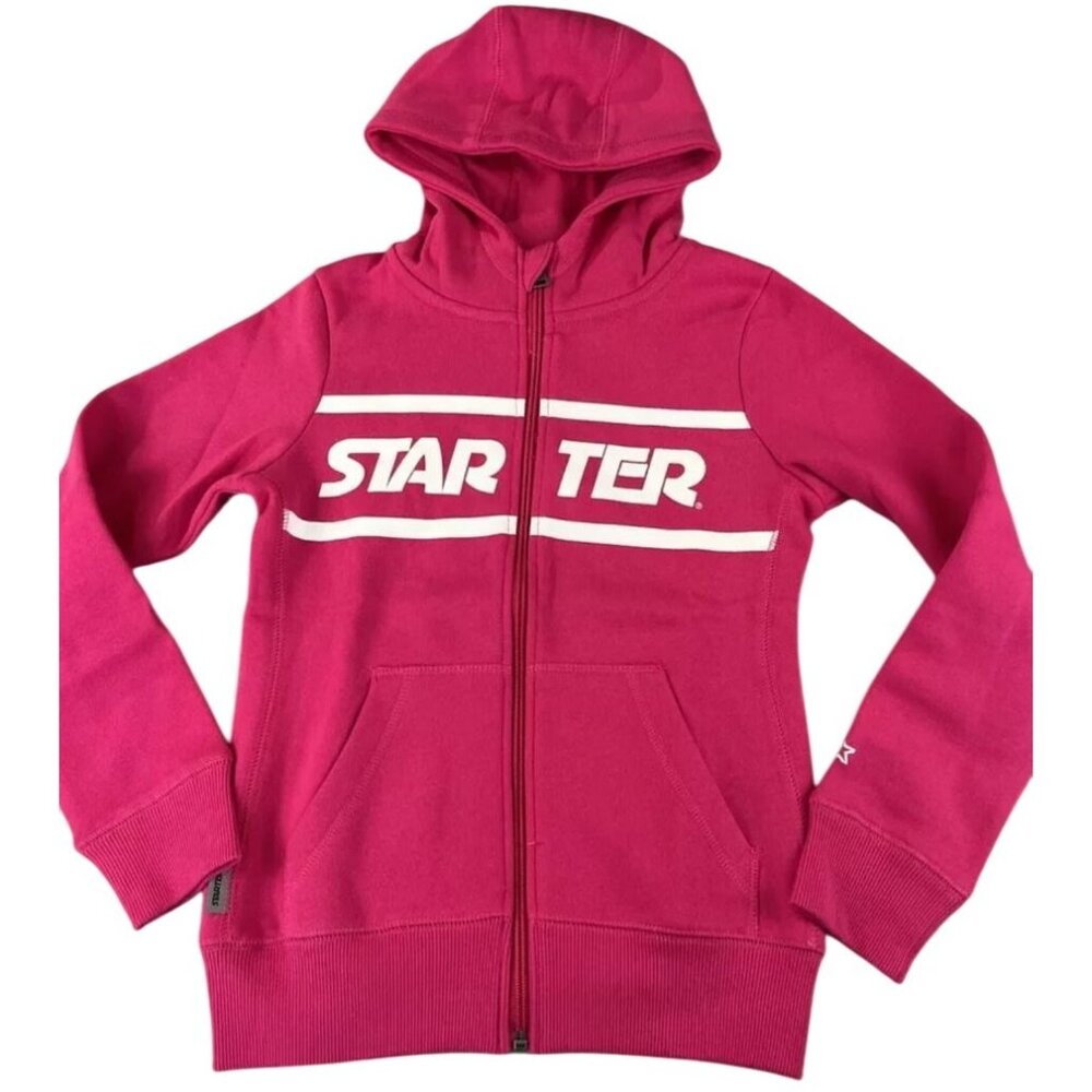 Starter Kids Authentic Medium Pink Hoodie Jacket 60% Cotton & 40% Polyester With